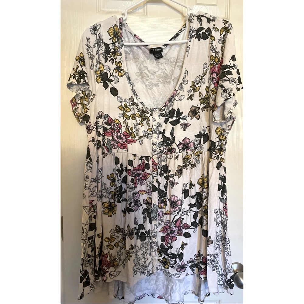 Torrid Floral Babydoll Top
